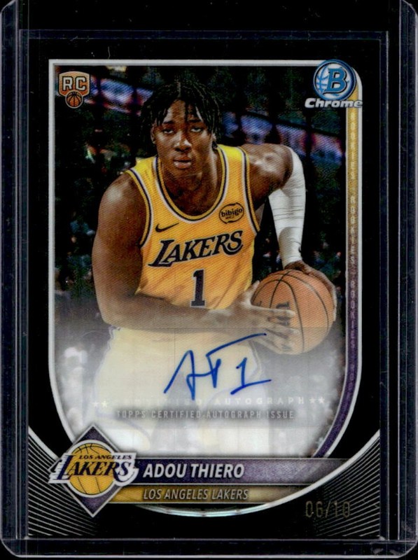 2025-26 Bowman Adou Thiero Chrome Auto RC Black Geometric Refractor #/10 Lakers