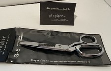 Gingher G-8 Knife Edge Chrome Shears Scissors Bent Trimmers Vintage Sharp