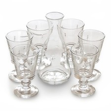 Juego de cristalería de vino La Rochère - Juego de 6 vasos y jarra con tallo - Hecho en Francia