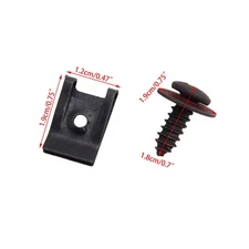 1Set Car Bumper Fender Trim Panel Fastener Spring Metal U type Clips with Screw