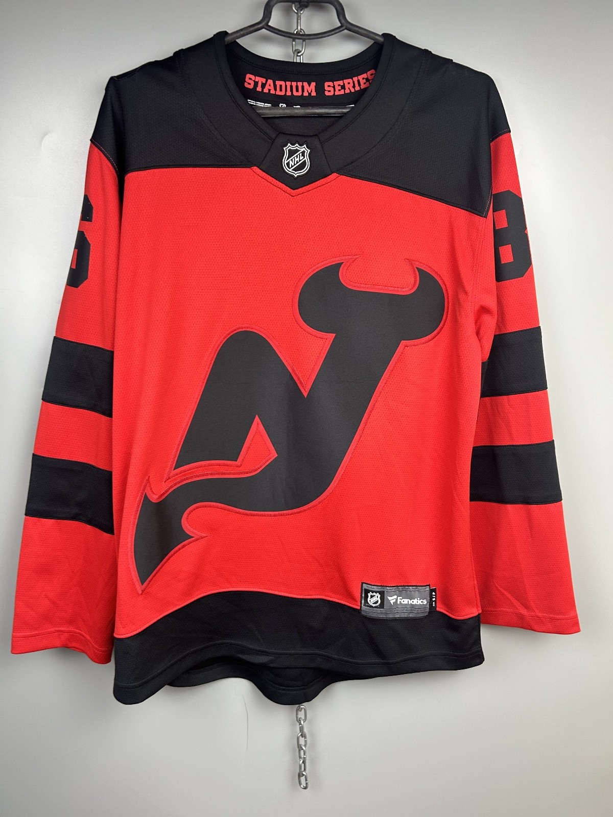 New Jersey Devils Jack Hughes 2024 Fanatics Jersey Red NHL Size S