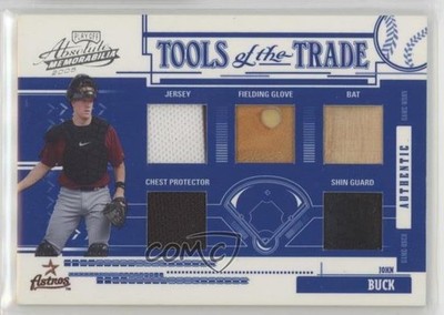 2005 Playoff Absolute Memorabilia Reverse Blue Five Materials /100 John Buck 0lm