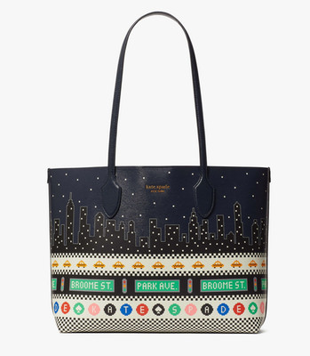 Kate Spade Bleecker Big Apple New York City Skyline Large Tote w/ Pouch ~NWT~