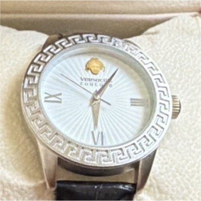 Versatilis Couture Unisex Silver Dial Black Leather Wristwatch w/ Box
