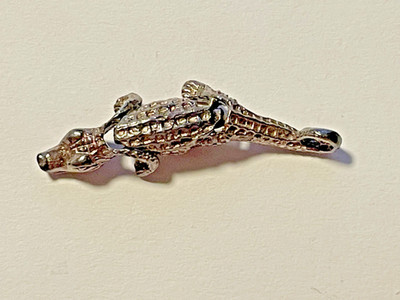 Sterling Silver Alligator Crocodile Small Movable 3D Charm Pendant 925