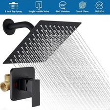 Wall Mounted Shower Faucet Set Rainfall Shower Head Combo with Mixer Valve kit