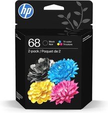 HP 68 Black/Tri-Color Ink Cartridges 2-Pack Works Envy 6100e, 6500e Series
