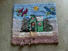 Tapis crochet vintage thème Noël fait main 32 X 34 ��