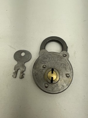Vintage Secure Lever Padlock with Key made in U.S.A