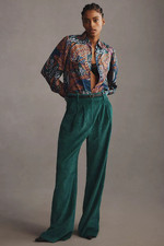 FARM Rio Green Corduroy Wide-Leg Pants Women’s Largue