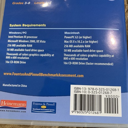 Benchmark Assessment System 2 Grades 3-8 Levels L-Z Mac Or Win PC DVD 3 Disc Set - Afbeelding 3 van 8