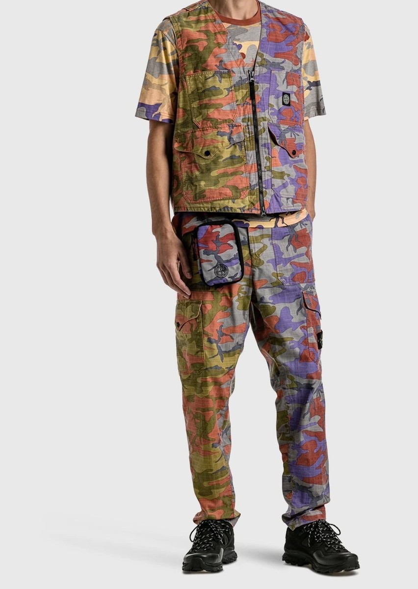 Stone Island Heritage PURPLE-GREY-BRICK Camo Ripstop Nylon Watro