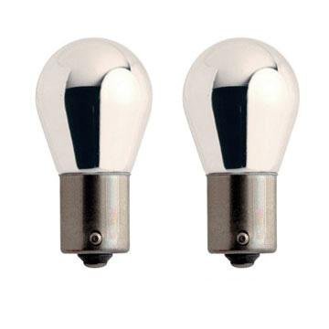 343 12v 21w Auxiliary Chrome Indicator Bulb For Clear Lenses Flashes Amber x 2