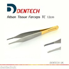Adson Dressing Tissue Forceps 1x2 Toothed Tweezers Serrated Jaws 12cm T Carbide