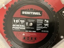 10- Sentinel 10" 40 Tooth General Purpose Circular Saw Blade - New# 100784776