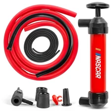 NASCAR Transfer Pump-Multi-Use Hand Siphon for Gasoline, Oil & Liquids, Air Pump