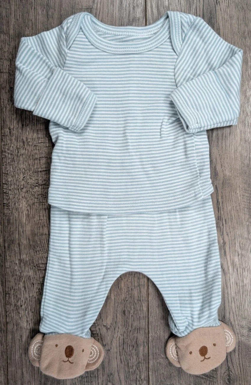 Baby Boy Clothes Just One You Carter's Preemie 2pc Blue Koala Footed Outfit