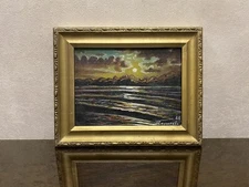 Ukrainian Soviet USSR Oil Painting Impressionism Seascape Sea Rock