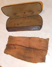 Vintage Eye Glass Hard Shell Case Cloth- B.M. Rinehart M.D.-Stevens Point, WI