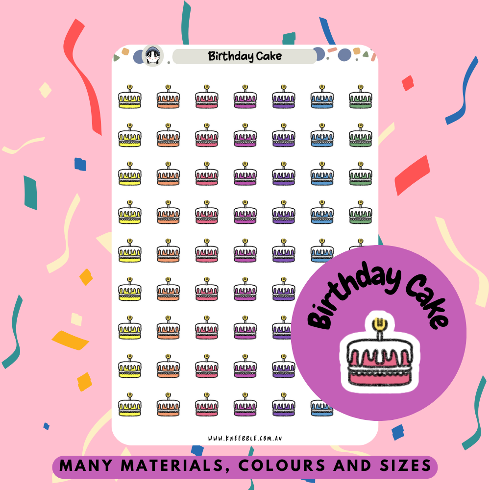 Birthday Cake Planner Stickers