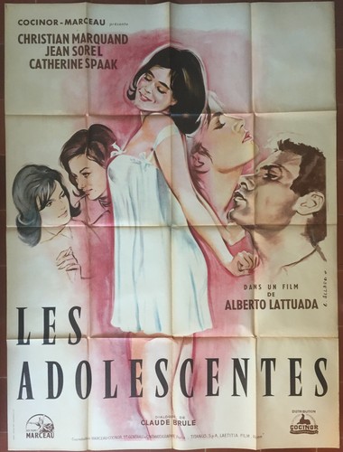 Poster LES TEENAGES Christian Marquand CATHERINE SPAAK Lattuada 120x160cm