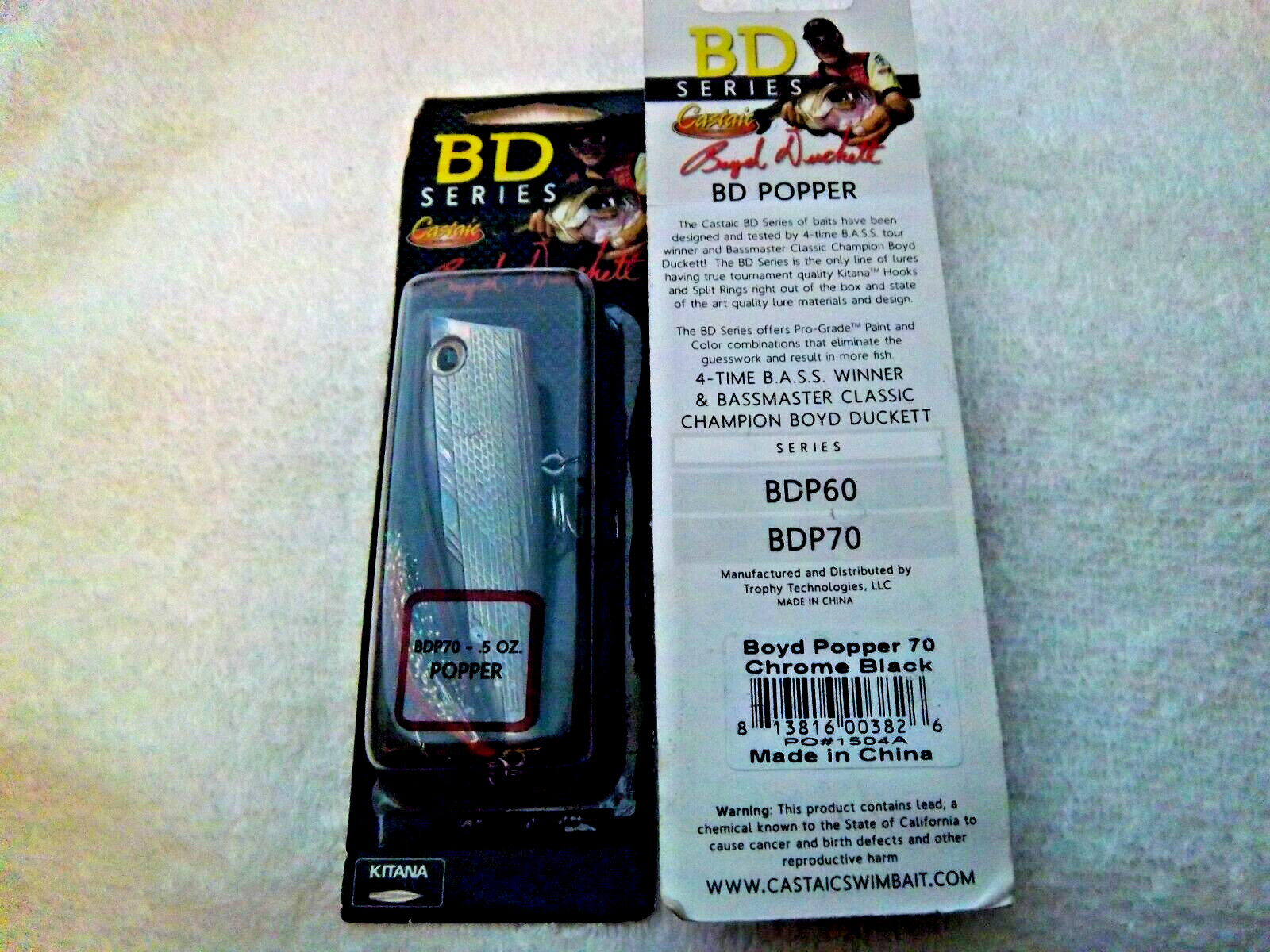 GET-2-Boyd Duckett Topwater Poppers BD70 / 2 3/4" & 1/2 oz IN CHROME BLACK BACK - Image 3