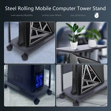 CPU Stand Computer Tower Fits Most PC 2-Tier Metal PC Case Desktop Stand Holder