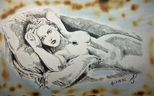 TITANIC * ORIGINAL FINE ART JACK & ROSE DICAPRIO & WINSLET Heart of the Sea *