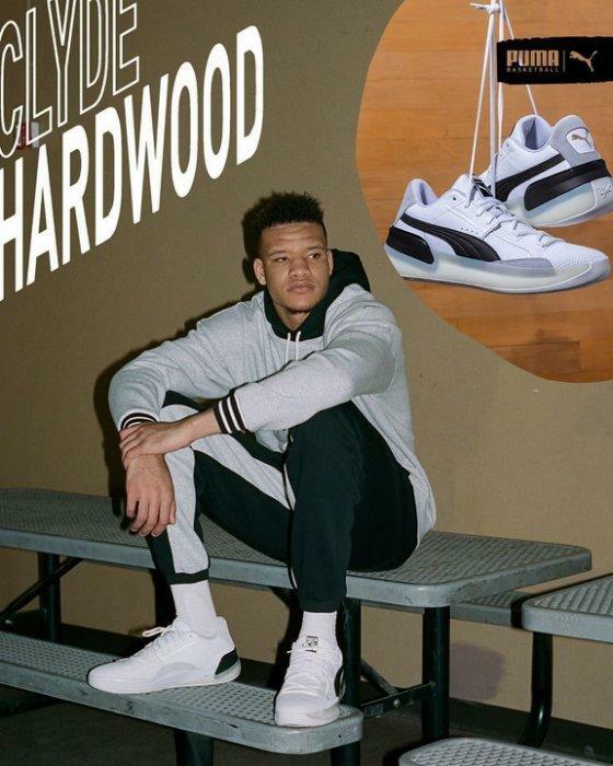 PUMA Clyde Hardwood White Black 193663-01 Men's 12 Basketball