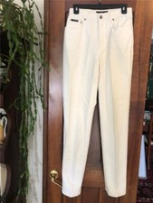 Vintage ESCADA SPORT Women  s Cotton Hi Rise Tapered Pants Sz 38 US 4 Italy White