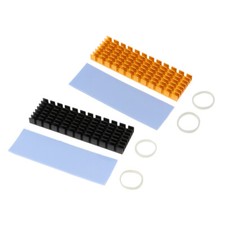 2 Piece M.2 2280 SSD Heatsinks Cooler Cooling Kit+Silicone Based Thermal Pad