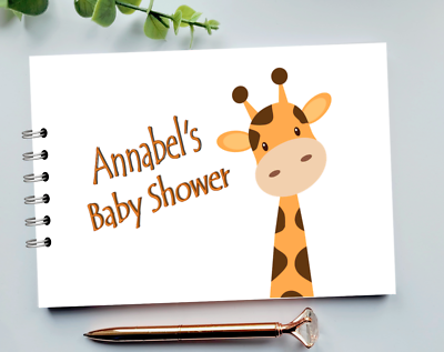 Giraffe Baby Shower Guest Book Message Book Personalised