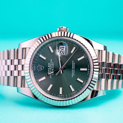 Rolex Datejust Stainless Steel Fluted Green Dial Jubilee 126334 2023 Box/Papers