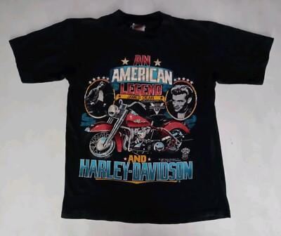 Harley-Davidson アメリカンレジェンド Tシャツ M ブラック Vtg 80's 1987 James Dean/Harley Davidson T Shirt VGC Sz M/L All