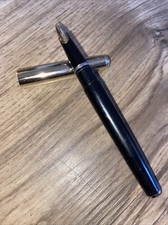 Vintage Pilot 57 Fountain Pen Black Plastic body Squeeze ink filler Japan