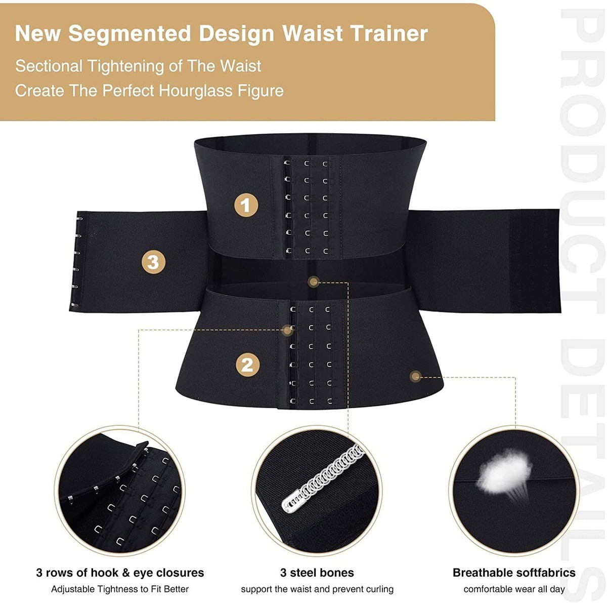 CHUMIAN Unterbrust Korsage Damen Waist Trainer Cincher Gürtel Korsett