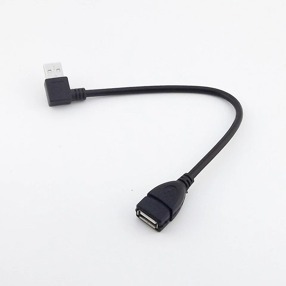 USB 2.0 Type A Male Left Angle To Female Extension Adapter Converter Cable Cord - Image 2 of 4