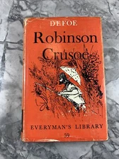 1960 Antique Classic Book "Robinson Crusoe" Defoe
