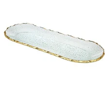 Harper Oval Serving Tray Platter - Gold Trimmed