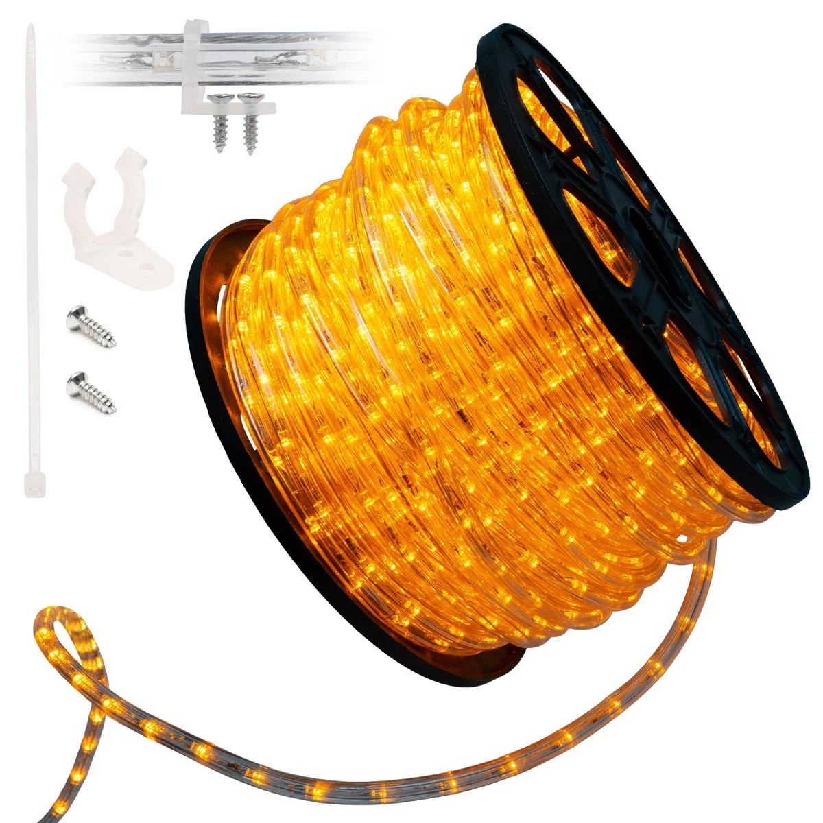 Orange LED Rope Light 10 25 50 100 150ft Connectable Indoor Outdoor Waterproof