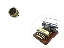 Hammond No.12 Typewriter C + Key Antique Part Vtg Glass Keytop Keyboard thumbnail