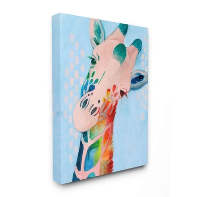 Colorful Abstract Giraffe Animal Rainbow Blue Drawing