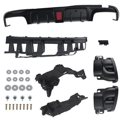 Rear Bumper Diffuser Lip & Exhaust Muffler Pipe For Mercedes W205 C Class Amg Sedan 4 Door C43 2015 2016 2017 2018 2019 2020