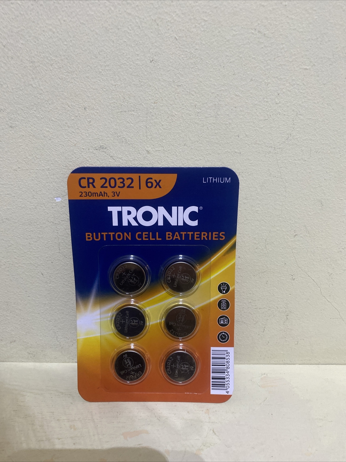 6 Pack Of TRONIC Button Cell Batteries CR 2032 230mAh 3V