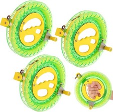 Aoriher 3 Pcs Kite String 7" Kite Reel Winder Grip Wheel w/ Flying Line String