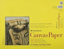 12x16 White Textured Canvas Paper Pad for Oil Acrylic Sketching 10 Sheets