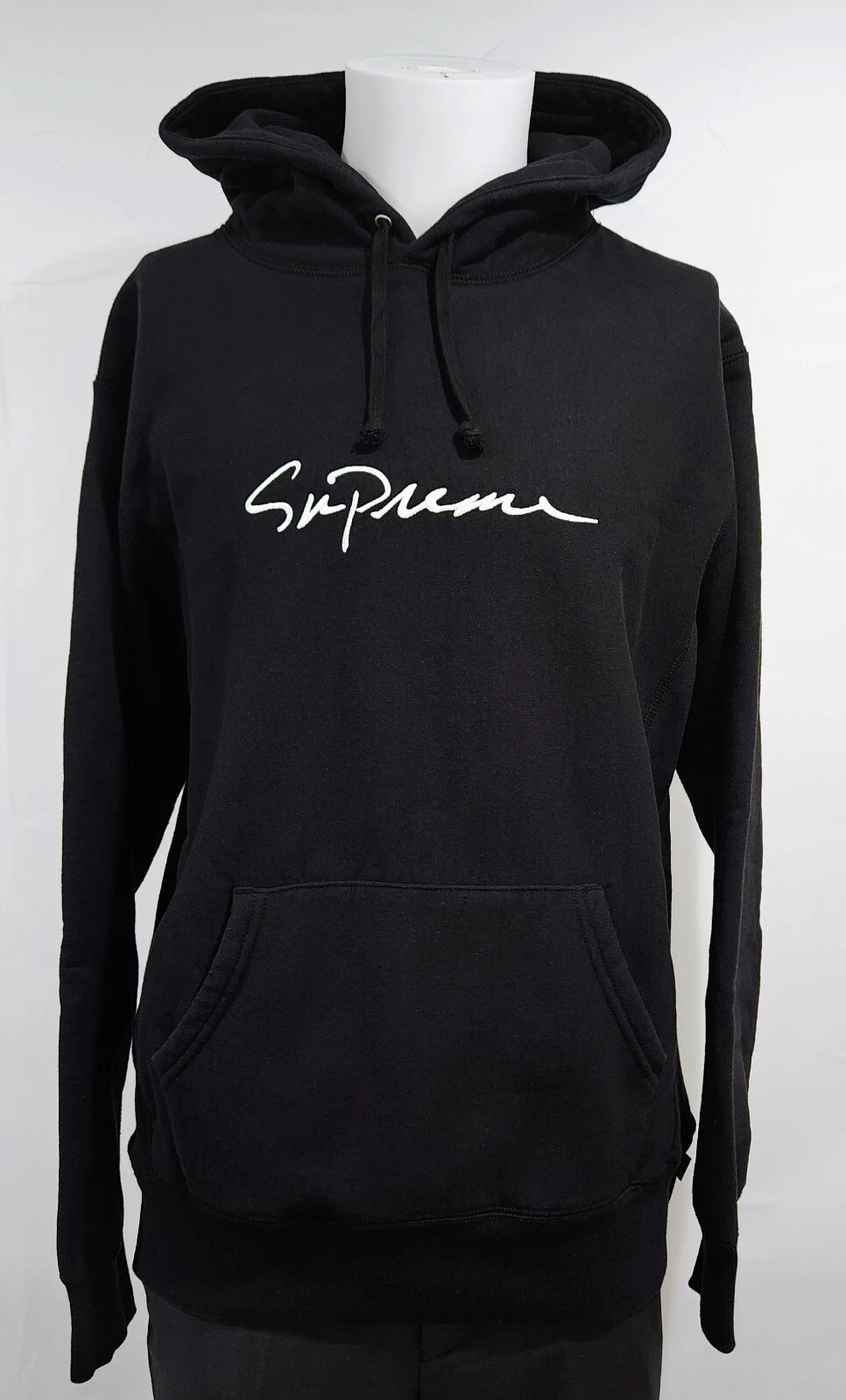 Sweat à capuche Supreme Classic Script noir FW18   Grand sweat à capuche 2018