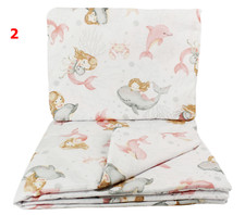 2 pc BEDDING SET for 60x120 COT BED PILLOWCASE DUVET COVER NURSERY flowers heart