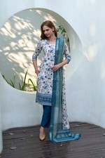 kurti set for women White color Cotton with print