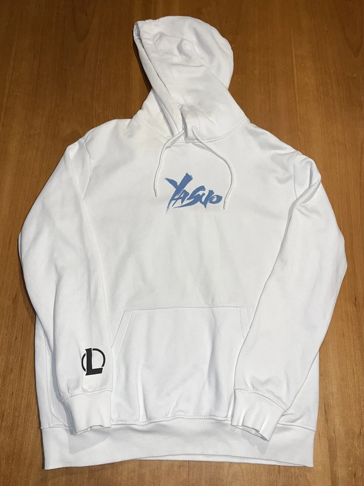 HOODIE YASUO H&M size XL League Of Legends Lol Arcane Yone Felpa Bianca Ionia - Imagen 2 de 4
